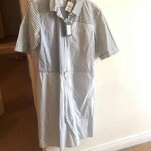 NWT - DKNY linear shirt dress with drawstring waist - SIZE SMALL
